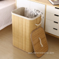 Large capacity bamboo frame laundry basket with lid